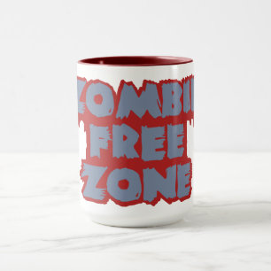 Zombie Free Zone mug - choose style & colour