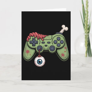Zombie Gamer Controller With Eyell And Halloween G Card