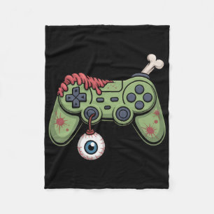 Zombie Gamer Controller With Eyell And Halloween G Fleece Blanket