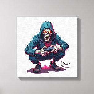 Zombie Gamer � Funny Halloween Gaming Shirt Canvas Print