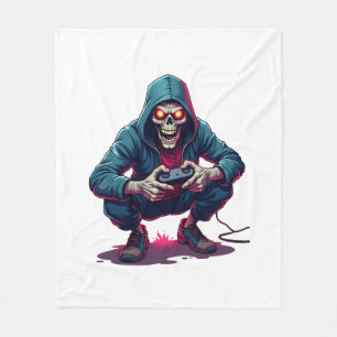 Zombie Gamer – Funny Halloween Gaming Shirt Fleece Blanket