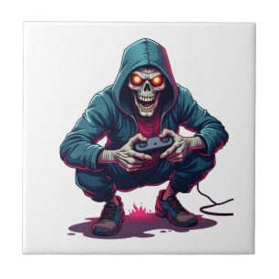 Zombie Gamer � Funny Halloween Gaming Shirt Tile