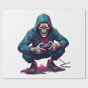 Zombie Gamer � Funny Halloween Gaming Shirt Wrapping Paper
