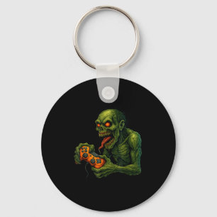 Zombie Gamer Funny Horror Gaming Halloween Key Ring