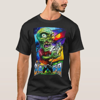 Zombie Gamer  Gaming Gifts for Teenage Boys, Men B T-Shirt