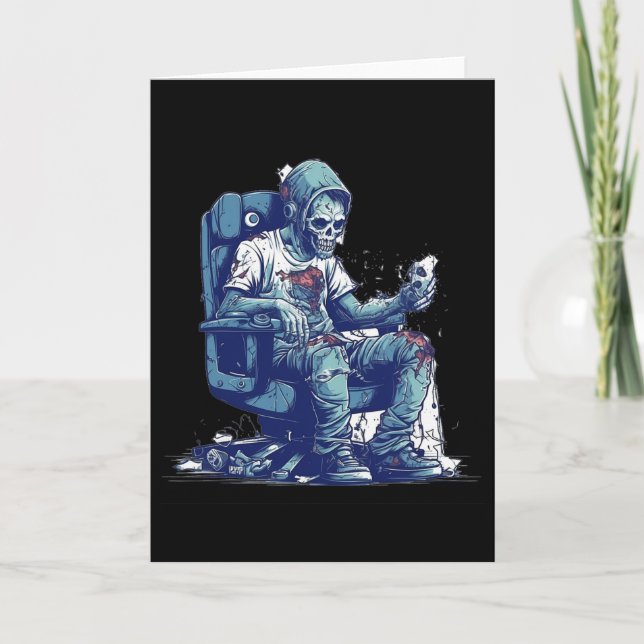 Zombie Gamer Halloween Costume Gaming Video-game C Card (Front)