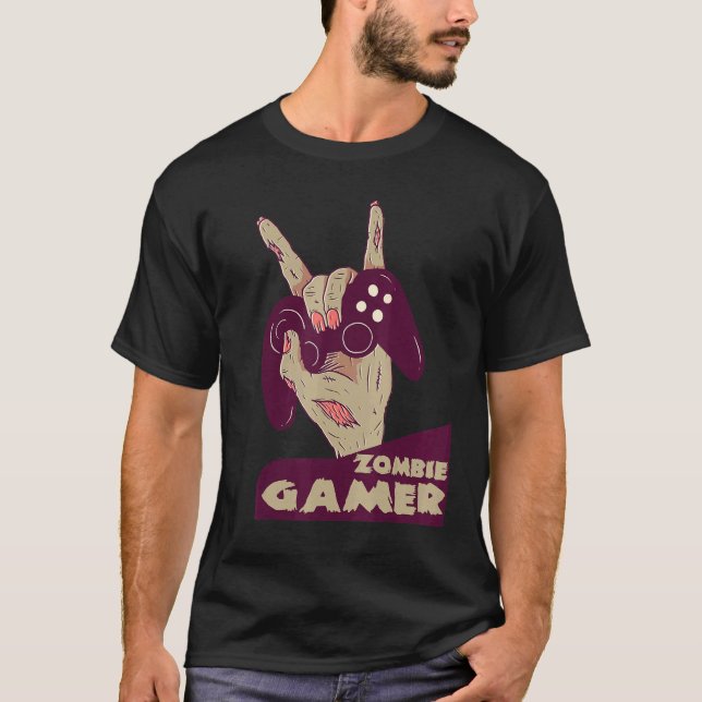 zombie gamer hand of grab with controller gaming c T-Shirt (Front)
