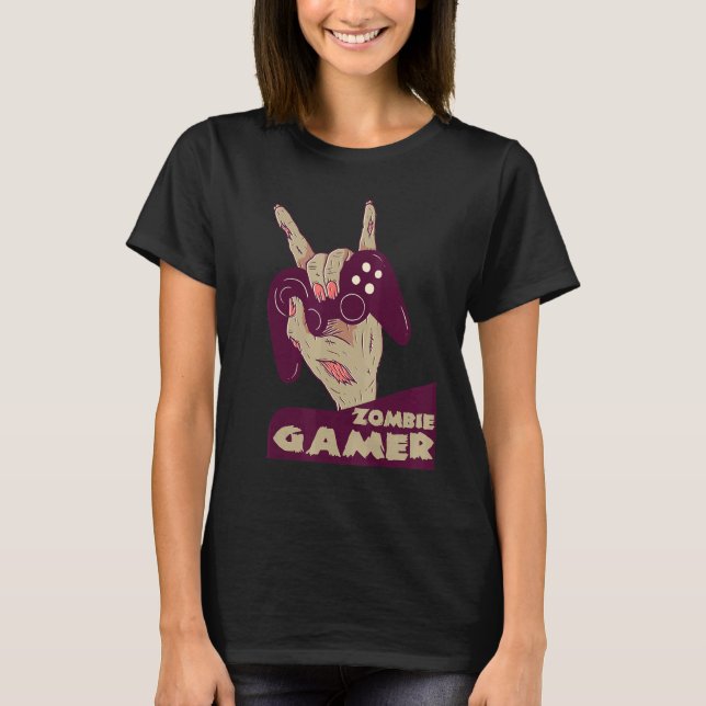 zombie gamer hand of grab with controller gaming c T-Shirt (Front)