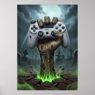 Zombie Gamer Hand - Undead Controller Grip Poster