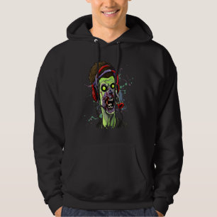 Zombie Gamer Playing Video Game Halloween Horror Hoodie