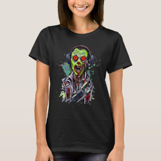 Zombie Gamer Playing Video Game Halloween  Horror  T-Shirt