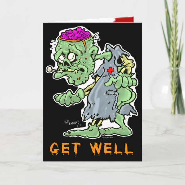Zombie Get Well Card "Feeling Rotten?" (Front)
