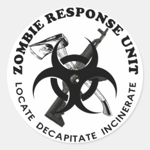 Zombie Gift Response Team Gifts Customise Classic Round Sticker