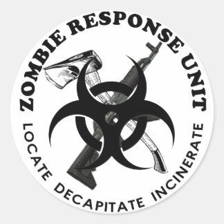 Zombie Gift Response Team Gifts Customise Classic Round Sticker