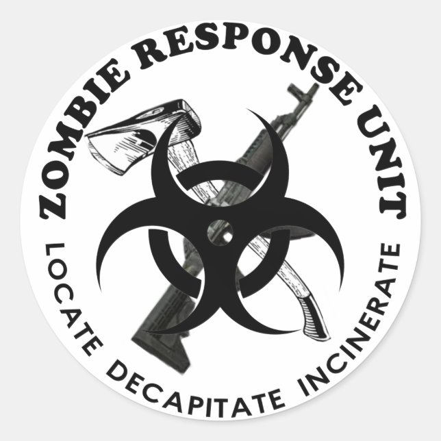 Zombie Gift Response Team Gifts Customise Classic Round Sticker (Front)