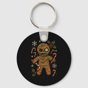 Zombie Gingerbread Man Christmas Zombie Key Ring