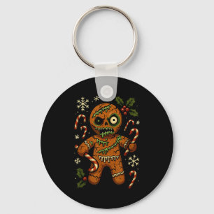 Zombie Gingerbread Man Christmas Zombie T Shirt  Key Ring