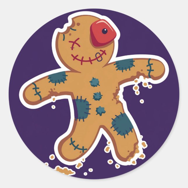 Zombie Gingerbread Man Sticker (Front)