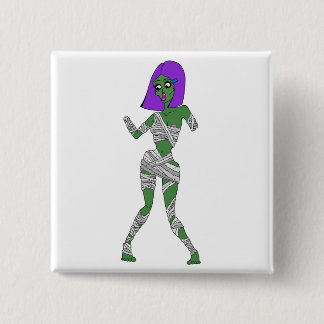 Zombie Girl 15 Cm Square Badge