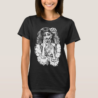 Zombie Girl Eating Heart Victorian Gothic Punk T-Shirt