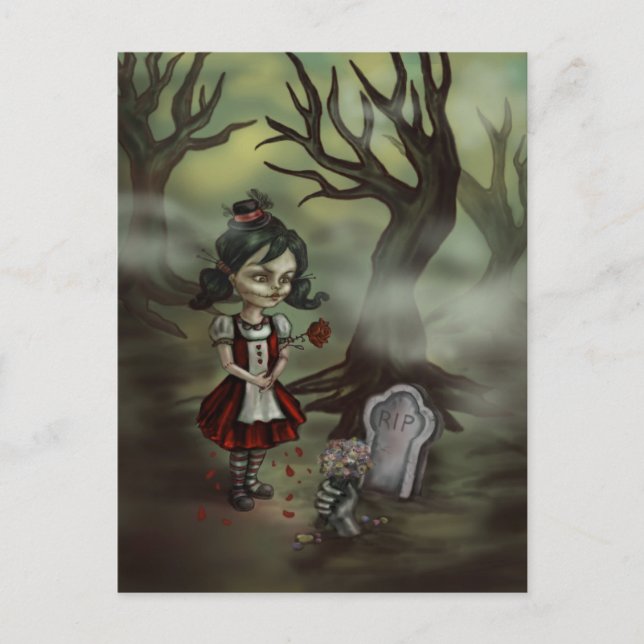 Zombie Girl Finds True Love in a Graveyard Postcard (Front)