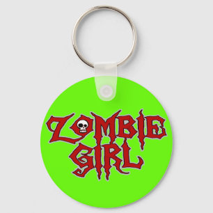Zombie Girl Key Ring