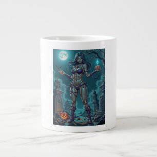 Zombie Girl Offers Halloween Treat or Brains Large Coffee Mug