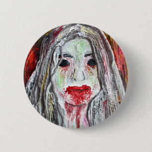 Zombie Girl Pin Button