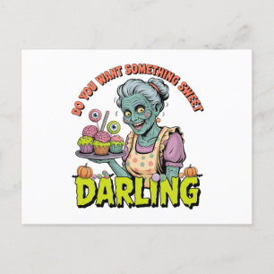 Zombie Grandma – Sweet Halloween Darling Holiday Postcard