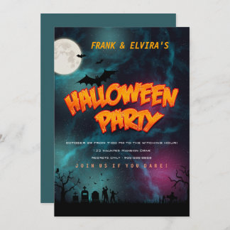 Zombie graveyard Halloween costume party customise Invitation