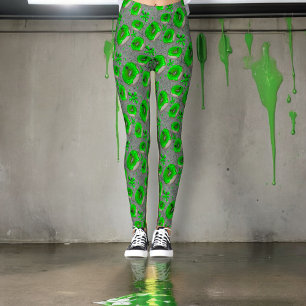 Zombie green slime doughnuts  leggings