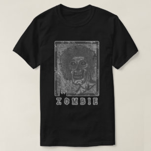 Zombie-Grey White Distressed T-Shirt