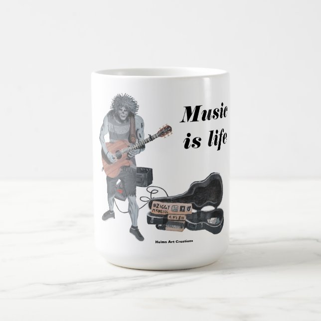 Zombie Guitar Musician Coffee Mug (Center)