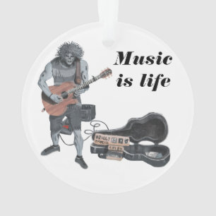Zombie Guitar Musician Fantasy Acrylic Ornament