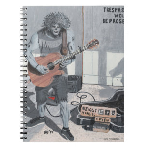 Zombie Guitar Musician Spiral Notebook