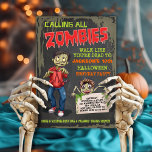 Zombie Halloween Birthday Party Invitations<br><div class="desc">Super fun Zombie birthday party invitations with three zombies, grungy background and back. Great for a sleepover, halloween party, or any occasion that includes scary zombies! To make more changes go to Personalise this template. On the bottom you’ll see “Want to customise this design even further? Click on the EDIT...</div>