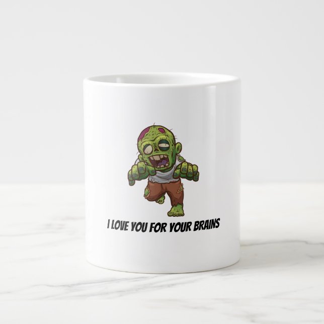 Zombie Halloween Graphic Large Coffee Mug (Front)
