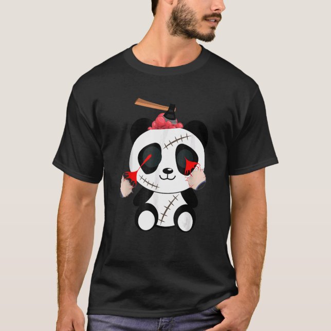Zombie halloween Halloween zombie panda Panda T-Shirt (Front)