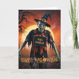 Zombie Halloween Holiday Card