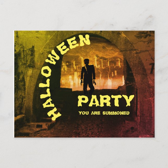 ZOMBIE HALLOWEEN invitation Postcard (Front)