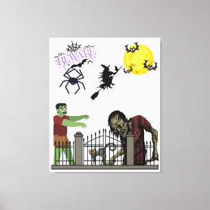 Zombie Halloween Land Wall Art