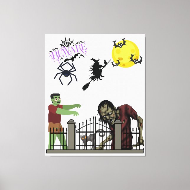 Zombie Halloween Land Wall Art (Front)