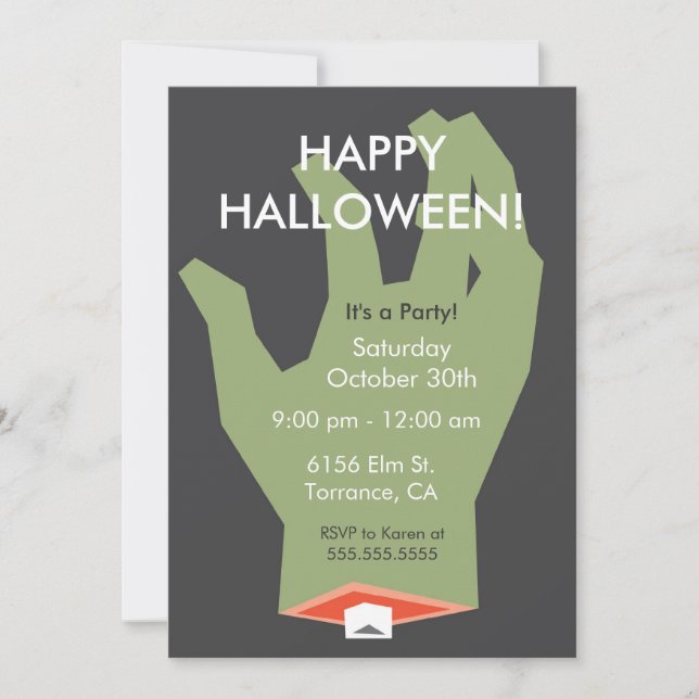 Zombie Halloween Party Invitation (Front)