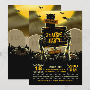 Zombie Halloween Party Invitation