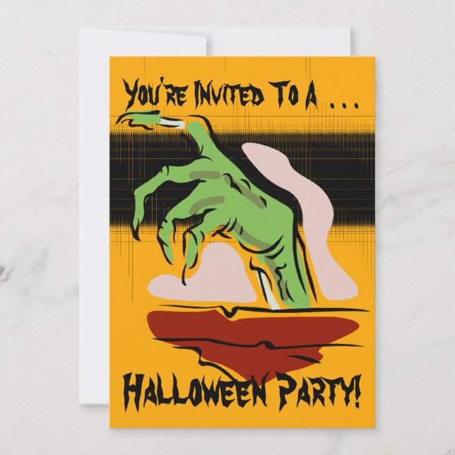 Zombie Halloween Party Invitation (Front)