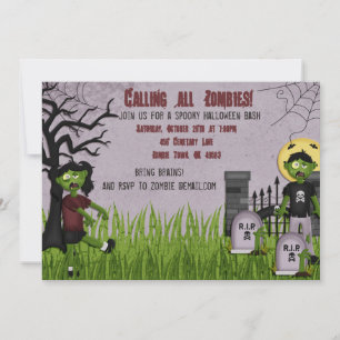 Zombie Halloween Party Invitation