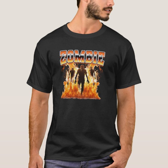 Zombie Halloween Spooky 90s Bootleg Style Pullover (Front)