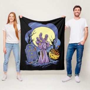 Zombie Hand Halloween Fleece Blanket
