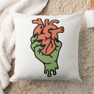 Zombie Hand Holding Heart Cushion