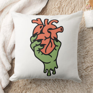 Zombie Hand Holding Heart Cushion